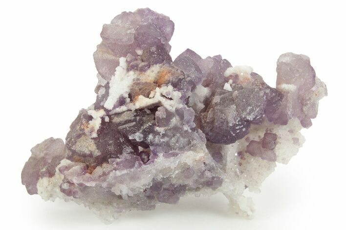 Rich Purple Octahedral Fluorite Crystals w/ Druzy Quartz - Arizona #368394